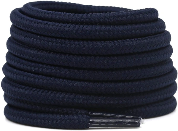 GRAH SANGRAH® (2 Pair) Shoelaces for Thick Round Climbing, Hiking, Boot, Running , Sport Shoes Laces  - 120 cm, Navy Blue
